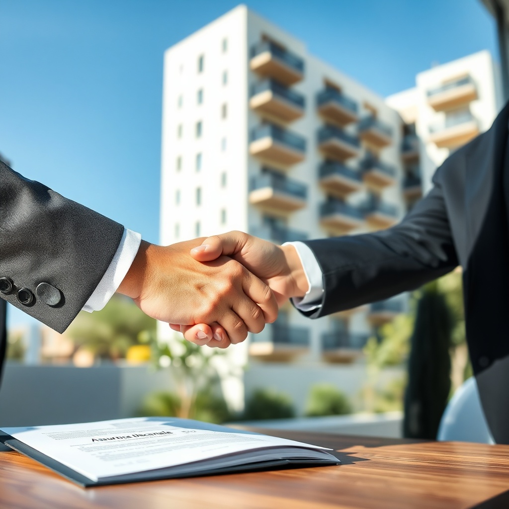 Poignée de main entre un architecte et un client au Maroc, symbolisant la confiance et la protection de l'assurance RCD architecte Maroc pour les ouvrages décennaux.